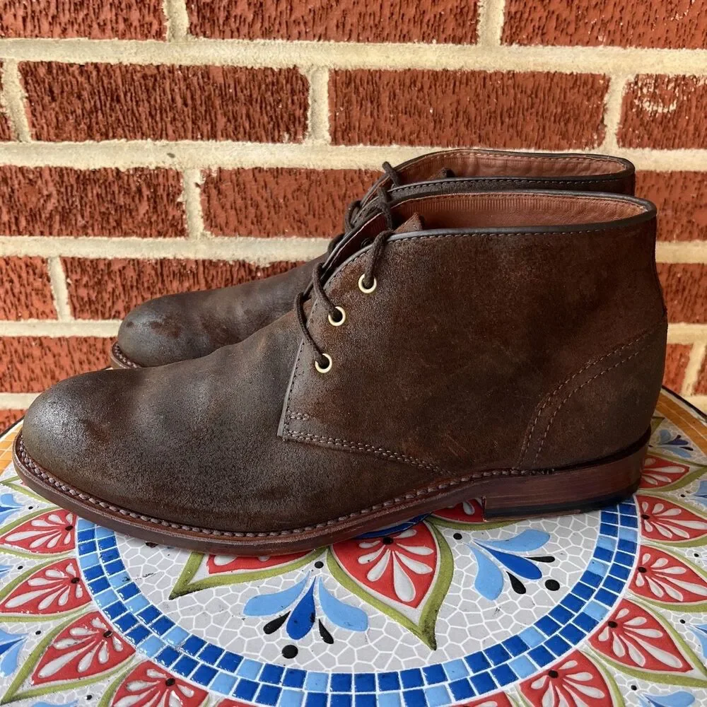 Johnston & Murphy Dudley Chukka Mens 10.5 Brown Waxed English Suede Boots
